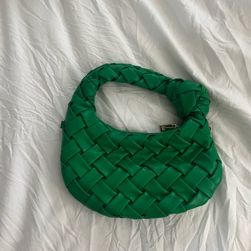 Green woven bag